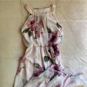 Pink floral maxi dress